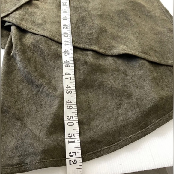 City Chic Thyme Suede Faux Wrap Dress Olive Green Khaki Plus Size S 16 -NWT New - Picture 11 of 11